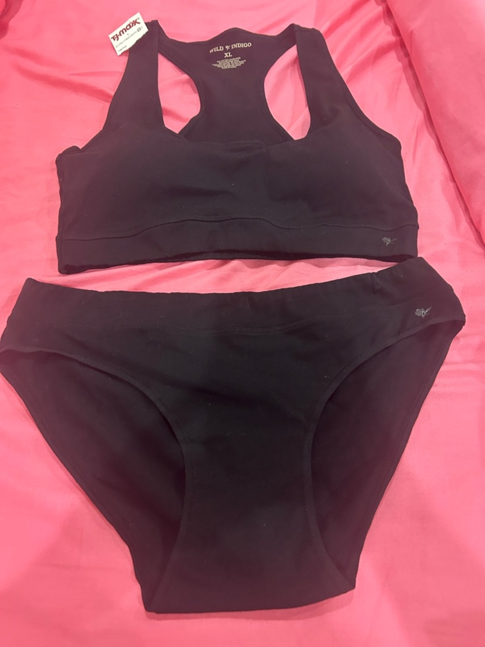 Women’s Black Seamless Cotton Bralette & Bikini Set